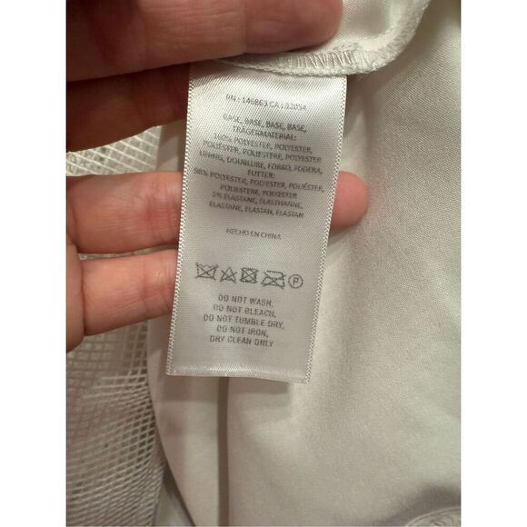 Anthropologie Mare Mare Off White Embroidered Floral Netted Mini Dress Medium - Picture 8 of 9